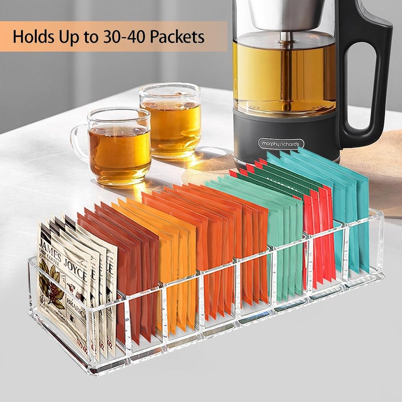 Tasybox Tea Bag Organizer, Clear Acrylic Tea Bag Holder, Tea Packet Storage for Drawer, Pantry, Kitchen, Cabinet, Countertop, 1 Pack - Image 2